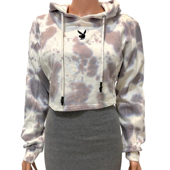 Misguided x Playboy bunny 10 Tie Dye cropped hoodie SP 2892 - Picture 11 of 11